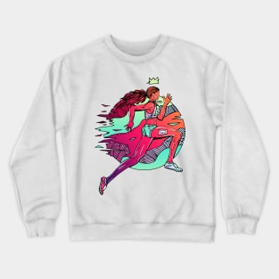 Blue Red Blend No 1 Track and Field Runner Crewneck Sweatshirt